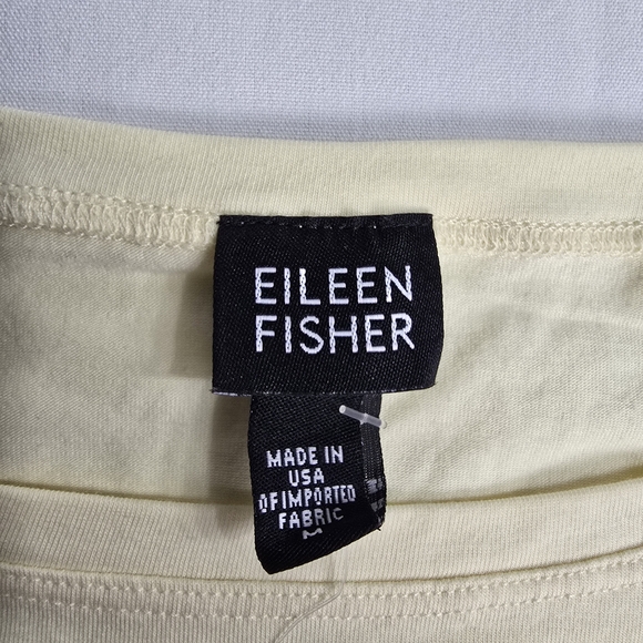 New Eileen Fisher Ballet Neck Cap Sleeve Tee Organic Cotton M - Picture 3 of 6